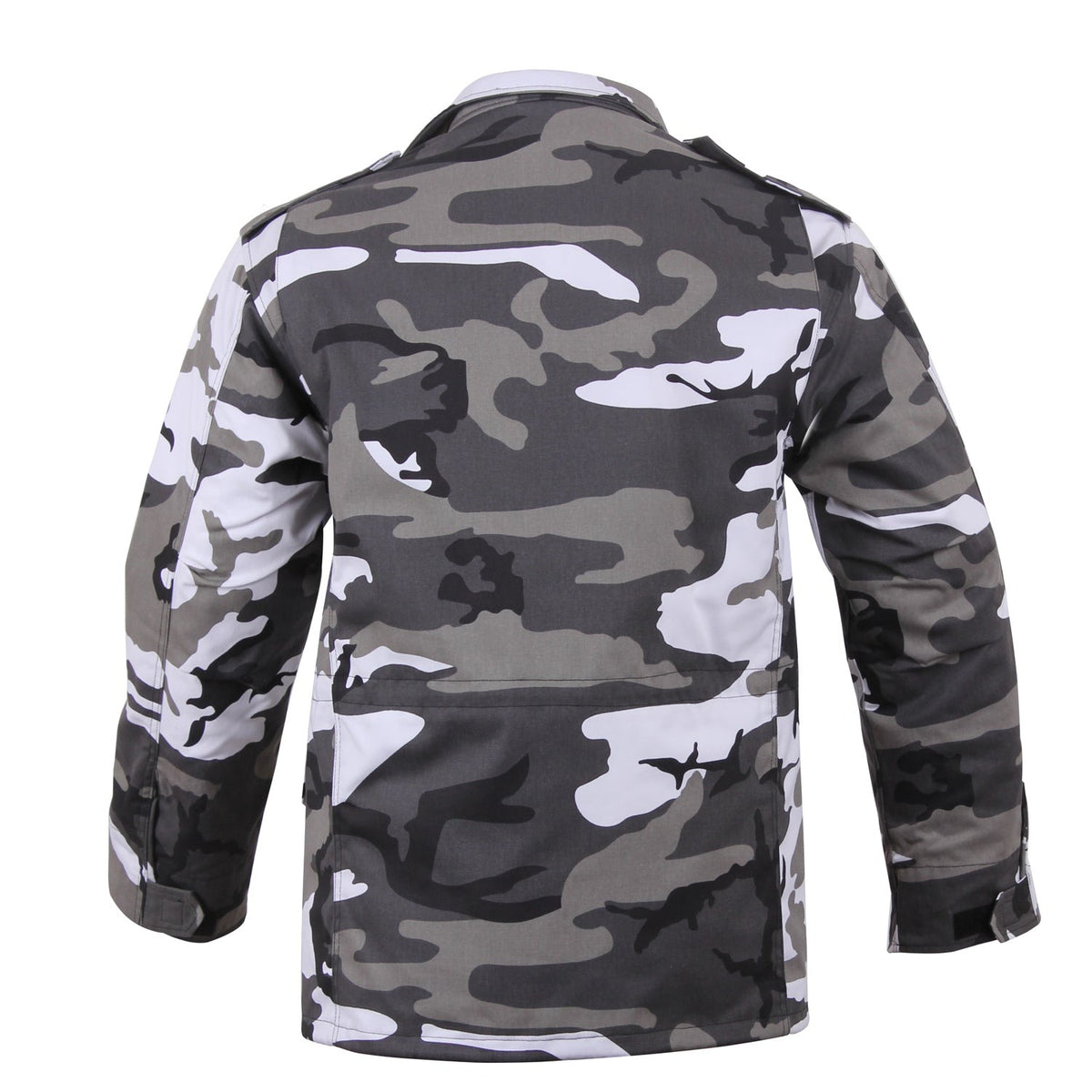 Field Jacket Is Made To Government Specifications Water Repellent Poly/Cotton Twill Exterior With Shoulder Epaulets Removable 100% Polyester Quilted Button-In Liner Concealed Hood With Brass Zipper Closure And Drawstring Hood Heavy Brass Zipper, Snap-Up Storm Flap, 4 Snap-Up Pockets Hook And Loop Wrist Cuffs For Attaching Gloves Waist And Bottom Drawstring For A Snug Fit