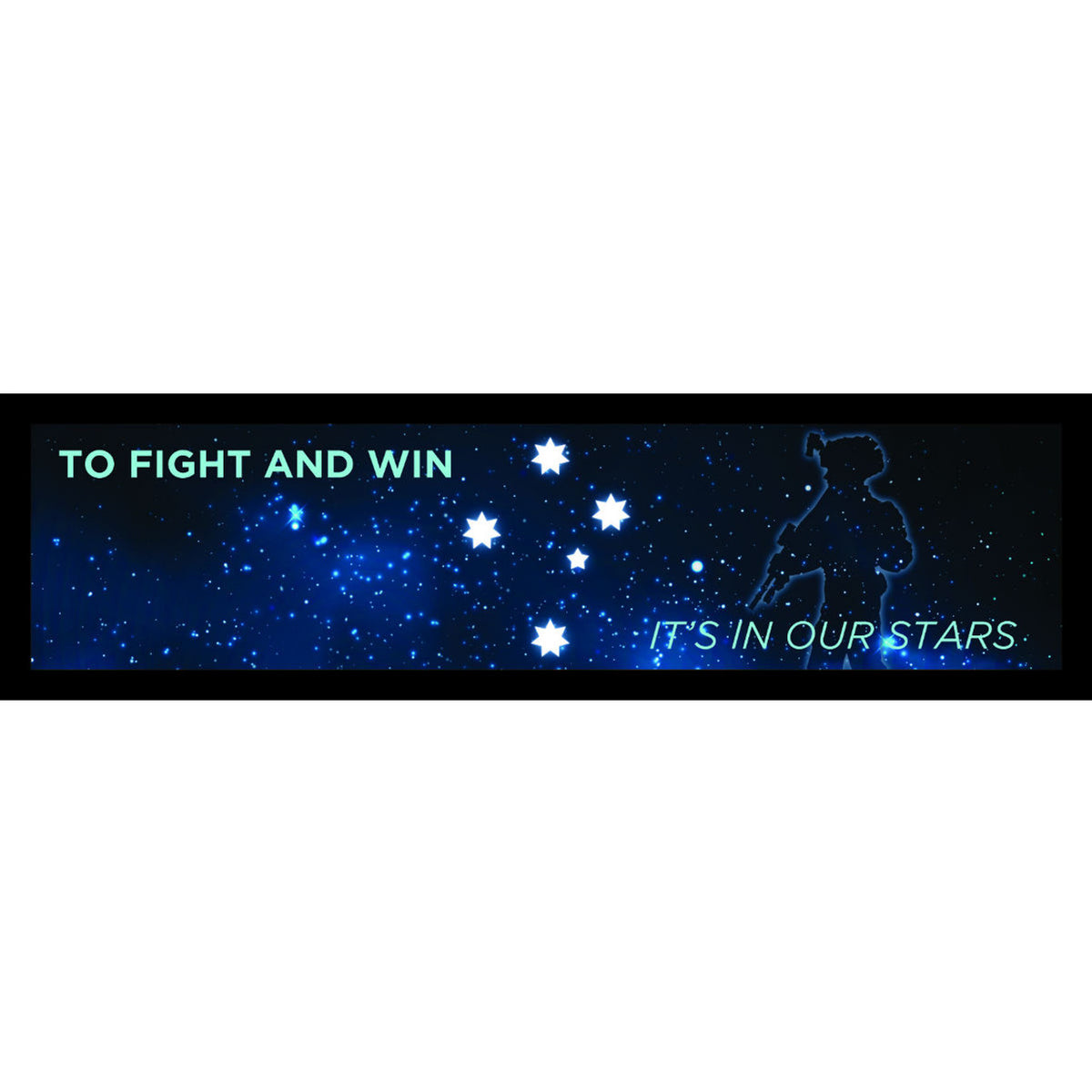 The Southern Cross is a part of Australia's identity ÃƒÆ’Â» a potent symbol of our nation and a beacon in our night sky. Show your pride in our armed forces with this iconic bar runner. Measures 890x250m with rubber backing.