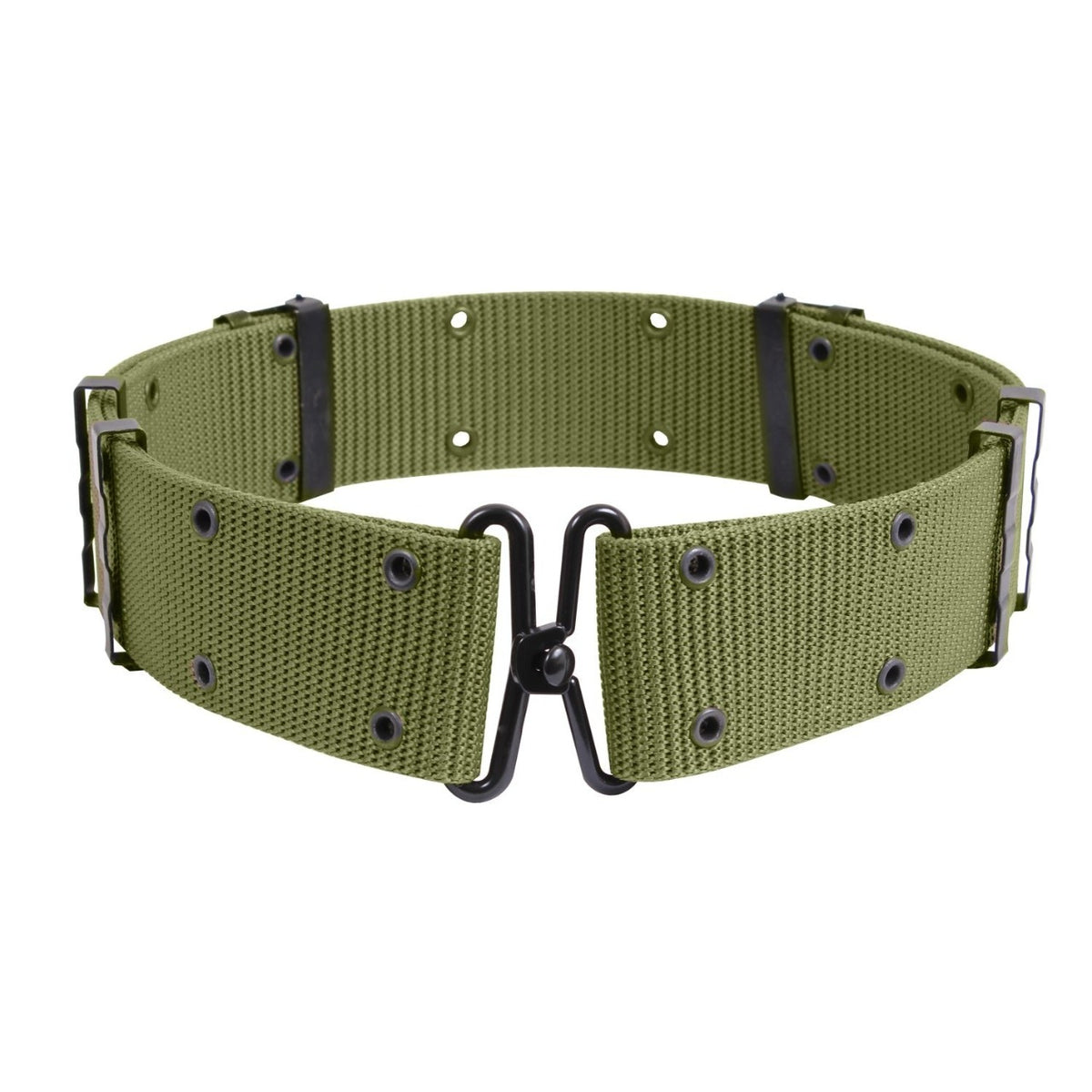 OD Green Ceremonial Belt With Metal Buckles is constructed with a durable poly yarn with hook and eye closure.   Also works great as a pistol belt.  Dimensions: 48 inches x 2.25 inches Material: Polyester, Metal www.moralepatches.com.au