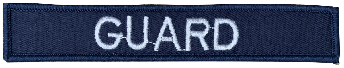 Name tag in blue material, size is 2.5cm x 15cm, lettering is 1.5cm in height. All embroidery is done in upper case letters only as a FYI. These are great for cadets, police and other public service departments. Don't forget you can even add the velcro backing and use them on your field gear or even dog vests. Made on the Gold Coast, please support Australian made www.moralepatches.com.au