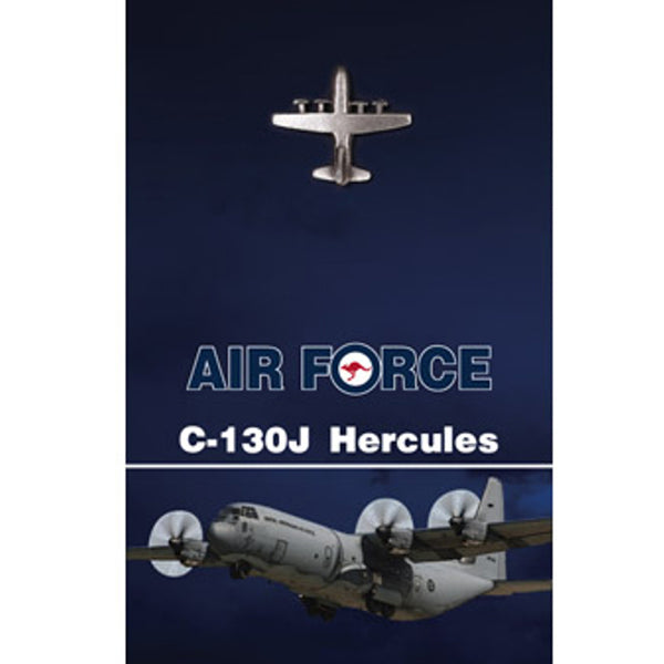 Get the quality C-130J Hercules Lapel Pin in today. This 25mm nickel-plated lapel pin is a masterful 3D lapel pin, with a butterfly clasp on the back and comes on a presentation card.  Own this fantastic lapel pin today.  Specifications:  Material: Nickel-plated Colour: Silver Size: 25mm www.moralepatches.com.au