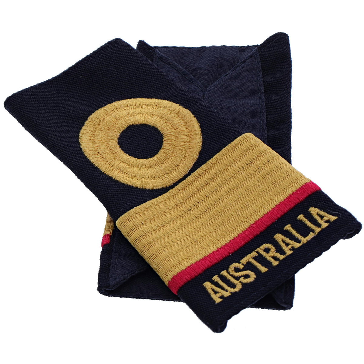 Order this quality Commodore Medical Officer Soft Rank Insignia with embroidered detailing this set of two is ready for wear. Order your set now.  Specifications:      Material: Soft rank insignia, fabric, raised embroidery     Colour: Blue, gold, magenta     Size: Standard