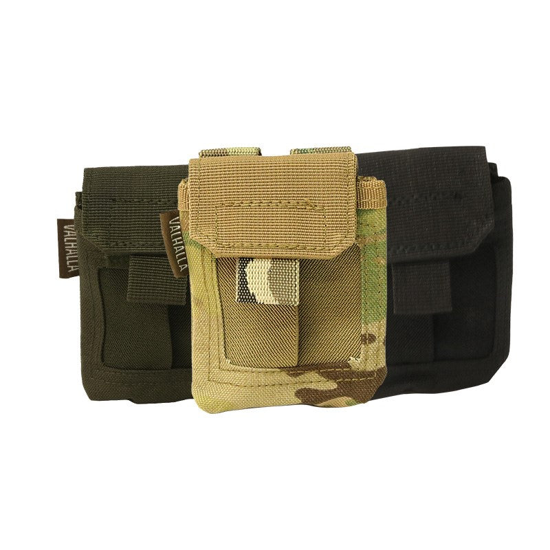 Overlapping elastic for quick access Holds three to four pairs of gloves Multiple carrying options: Molle, Belt, Carabiner MOLLE compatible Overall dimensions: 4"H x 3.5"W x .75"D