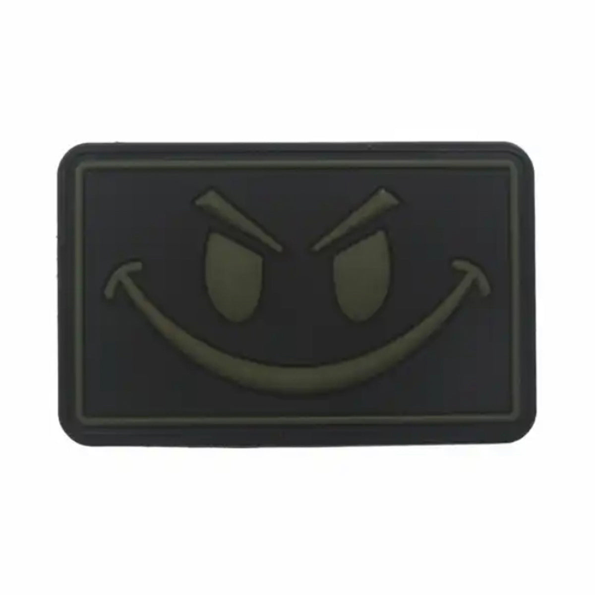 Big Evil Smiley PVC Patch Large, Velcro backed Badge. Great for attaching to your field gear, jackets, shirts, pants, jeans, hats or even create your own patch board. Size: 8x5cm www.moralepatches.com.au