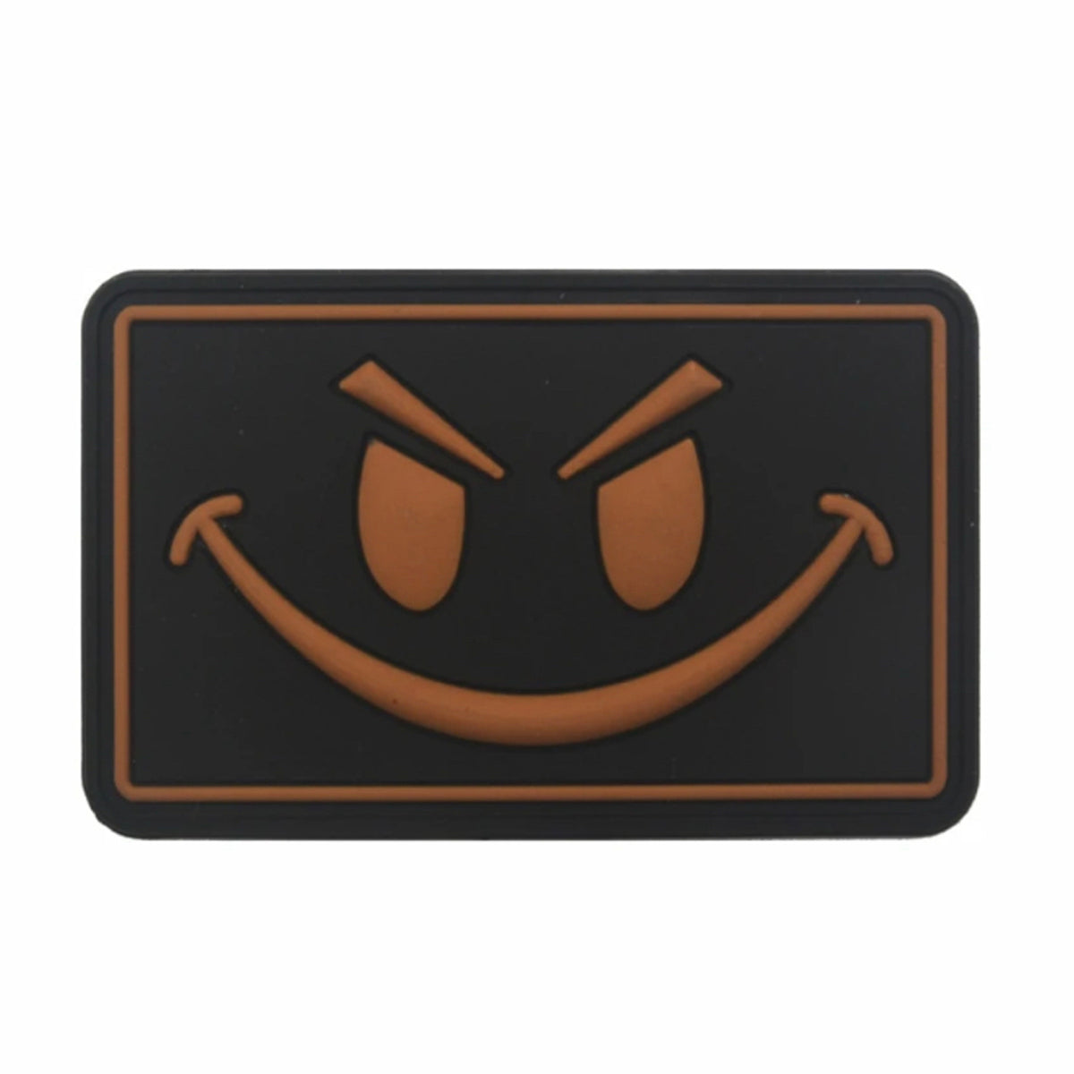 Big Evil Smiley PVC Patch Large, Velcro backed Badge. Great for attaching to your field gear, jackets, shirts, pants, jeans, hats or even create your own patch board. Size: 8x5cm www.moralepatches.com.au
