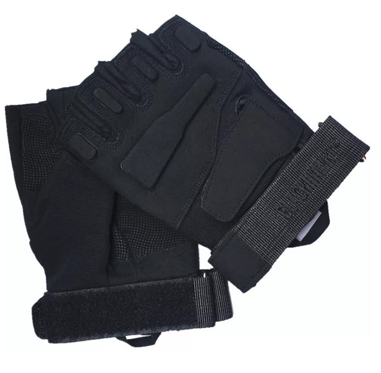 One Size Fits Most from small to large, definitely not XL or above. The velcro tightener helps keep everything firm as we put this through a rough 2 day combat test.  Great set of gloves for Military, cadets, scouts, hiking, hunting, outdoor sports or riding a motorbike.  Heavy duty  Adjustable velcro  Anti-slip material in the palm for better grip  Reinforced carbon fibre knuckle area  Light weight  Breathable fabric