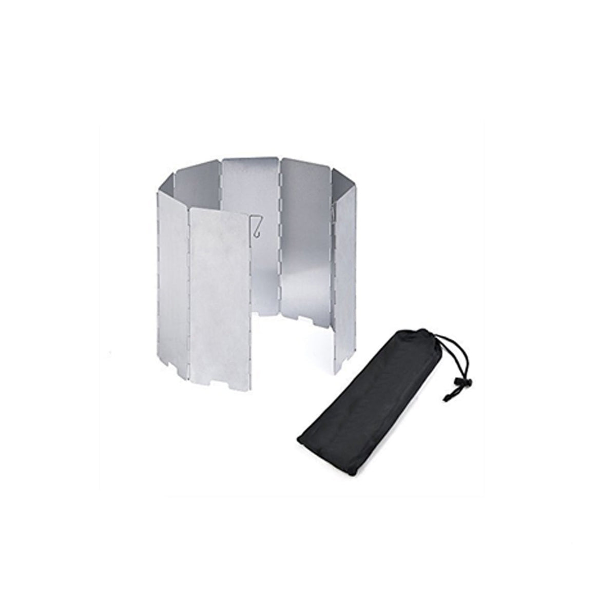Folding Aluminium Wind Shield is great for those windy days out bush when you are trying to cook with your hexamine stove.  The folding wind shield is made of lightweight aluminium.  This shield is small, compact as well designed for most camping stove. The folding wind shield is divided into 8 panels with carry bag. www.moralepatches.com.au