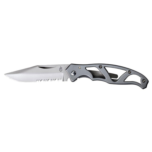 The smallest of the eight knives in the Paraframe series, the Mini is based on the same frame-lock design. It’s a beautifully simple open frame knife with a serrated locking blade that is lightweight, easy to clean and opens effortlessly. Built with a smooth stainless steel handle and a clip for secure travel, the Paraframe Mini is what a small everyday carry folder should be. www.moralepatches.com.au