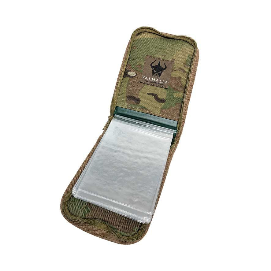 Designed to meet the needs of extreme environments, these CORDURA® fabric covers fit all 4" x 6" top spiral notebooksn as well as the standard issue Viewee Twoee. They have a rugged zipper closure and hold up to 4 writing utensils! Closed outside size is 5 1/4" x 7 1/2" in.  Features:  4 x pen/pencil sleeves  Fits: 4" x 6" top spiral notebook           Viewee Twoee