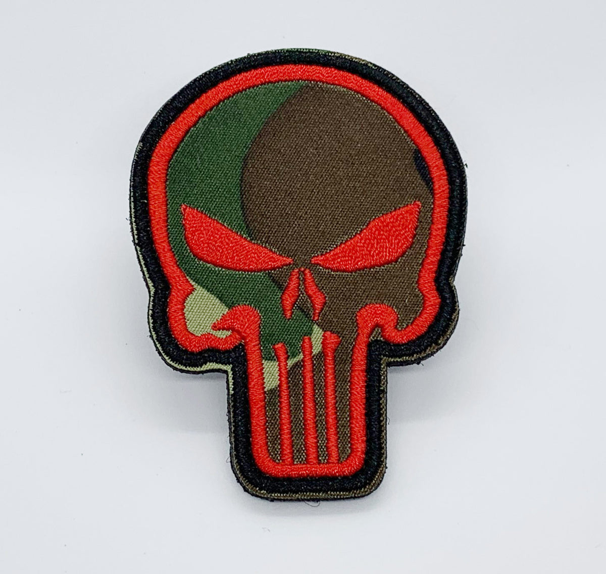 Skull Camo Patch Hook & Loop  Size: 6x8cm   HOOK AND LOOP BACKED PATCH(BOTH PROVIDED)