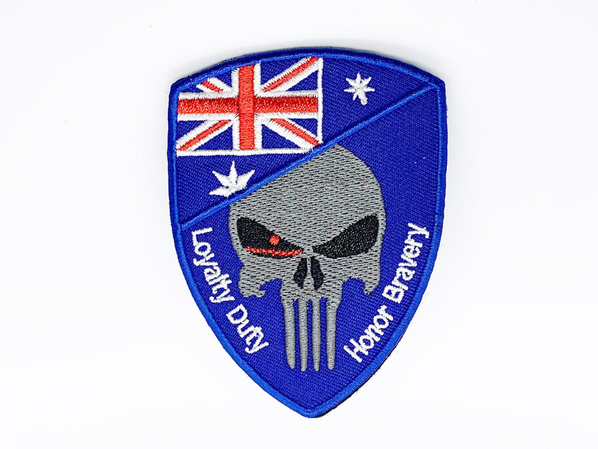 Loyalty Duty Honor Bravery Patch Hook & Loop  Size: 9x8cm