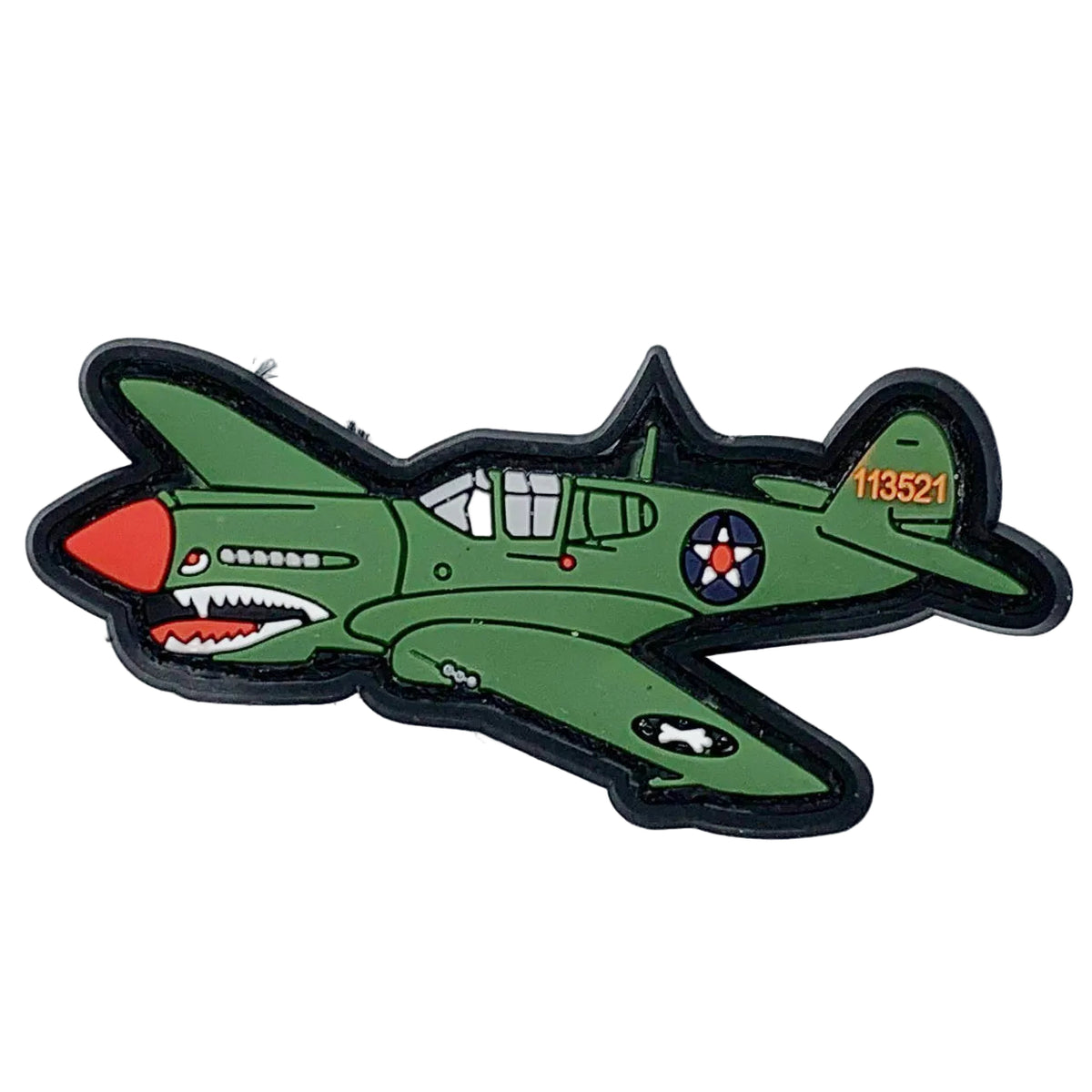 P-40 Warhawk PVC Velcro Backed Patch.   Size: 8.5x4cm www.moralepatches.com.au