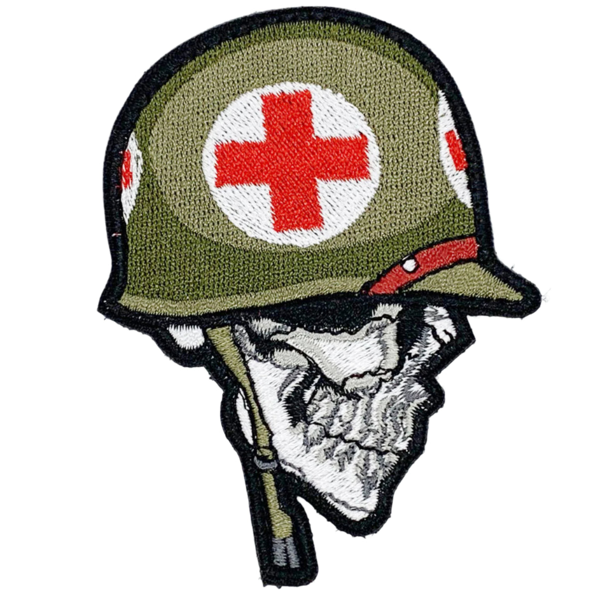 Medic Skull Patch Hook & Loop.   Size: 7x9cm  HOOK AND LOOP BACKED PATCH(BOTH PROVIDED) www.moralepatches.com.au