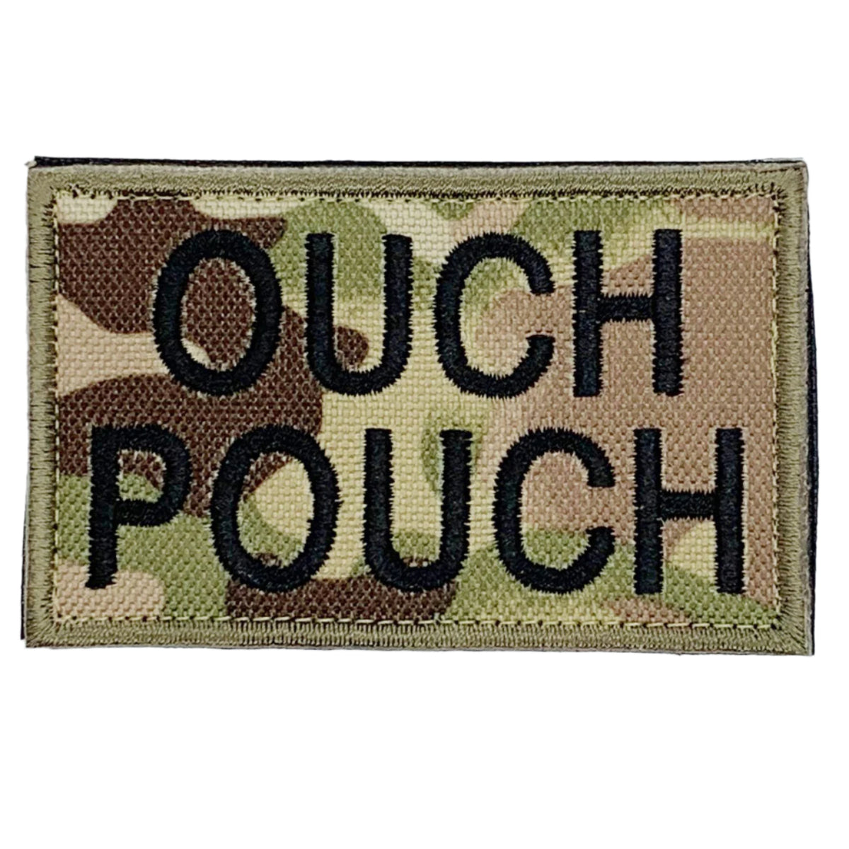 Ouch Pouch Multicam Patch Hook & Loop.   Size: 8x5cm   HOOK AND LOOP BACKED PATCH(BOTH PROVIDED) www.moralepatches.com.au