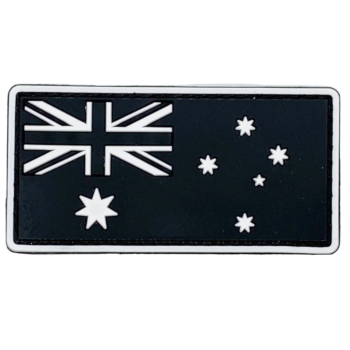 Australia White Flag PVC Patch.   Size: 7.8x4cm www.moralepatches.com.au