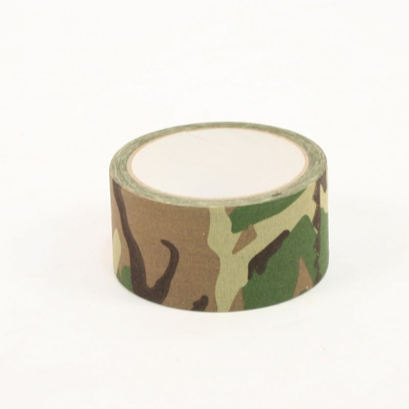DEFENCE Q STORE This Fabric Tape is elastic, structural self-adhesive with a width of 5cm. It is suitable for use on defence and cadet gear.  3 colours: Green, Woodland, Multicam Width: 5cm Elastic, structrual self-adhesive tape Ideal for covering torches, flasks or weapons Designed for defence personnel and cadets in mind Also suitable for fishing, hunting, hiking or paintball/gel blasters www.moralepatches.com.au