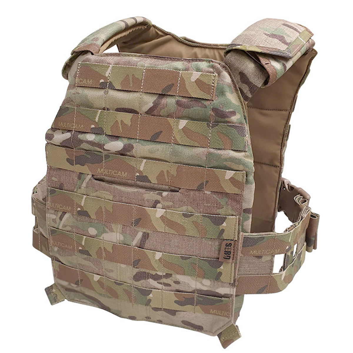 The Plate Hanger comes with a low profile skeletal cummerbund, the 2-row design of the Skeletal cummerbund allows correct height adjustment of the front and back plates while eliminating uncomfortable cutting into the arm pits and lateral muscles that is common among other MOLLE & Skeletal cummerbunds. The Skeletal cummerbund can be self-adjusted while being worn/on the move via the front draw tensioning strap. Fastex clip for quick Don/Doff.  www.moralepatches.com.au