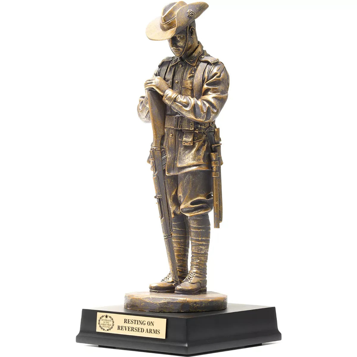 Resting on Reversed Arms Digger Figurine - Collectors Gold Edition www.moralepatches.com.au