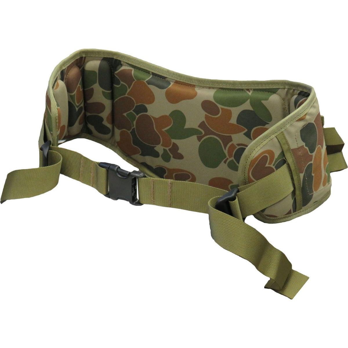 Made from 900D double polyurethane waterproof coated fabric.  Lightweight yet durable waist/hip belt