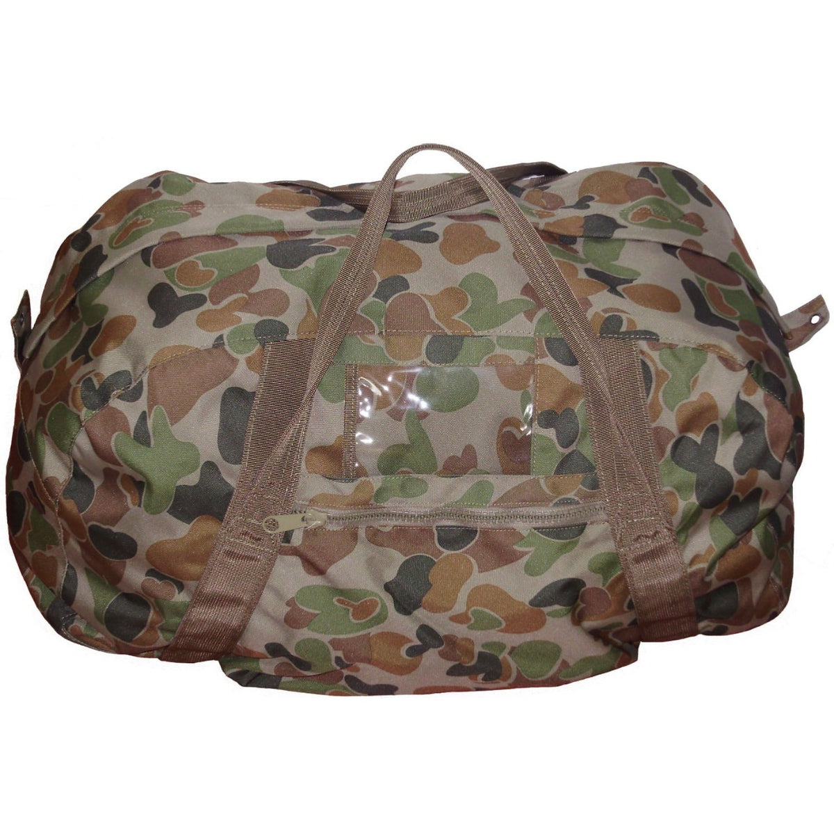 Full size military specification  Heavy duty 900D 2 coats PU fabric  Heavy duty waterproof PVC base  Heavy duty webbing  Storm flap over zipper  Reinforced stress points  Clear PVC ID sleeve
