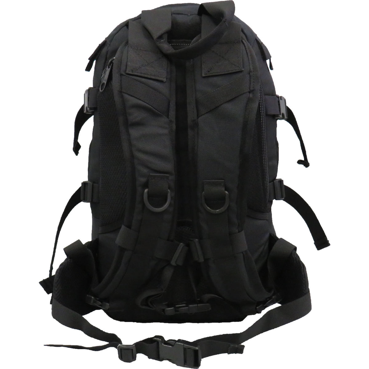 Tear drop style  Hydro facility behind harness  Second internal hydro pocket in main compartment  Bonus 2L wide mouth EVA bladder with neoprene hose cover  Main body front pocket with drainage holes  Internal front pocket with organiser  Heavy duty 900D 2 coats PU fabric  MOLLE compatible webbing plus side compression straps  External attachment points