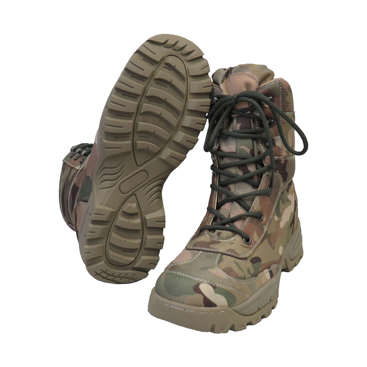 Featuring hard wearing, heavy duty nylon material with sewn in tongue, these boots are tough  With KB-Tex breathable lining, steel shank foot bed construction, shock absorbent comfort sole, supportive per-moulded full length mid sole and rubber phylon outsole you will not even know you are wearing them at all  Finished with webbingD and steel hook systems with round laces, these boots will survive even the toughest conditions.