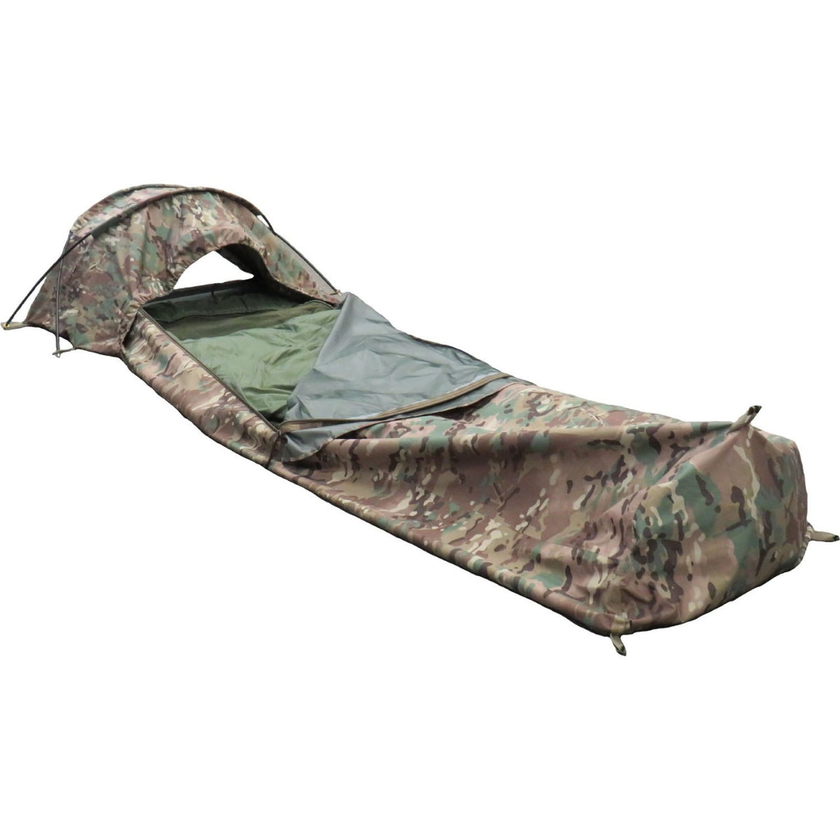 Designed & manufactured by Australian company Tactical Assault Systems (TAS) The bag is well made and features quality stitching and fittings throughout Unlike many bivi bags, the complete bivy is made from 3-layer Laminate Gammatex, no cheap lower panel fabric here! Made of 3 layer technical gammatex fabric that breathes which will help to alleviate moisture build up inside of the bivvy  It is waterproof and win