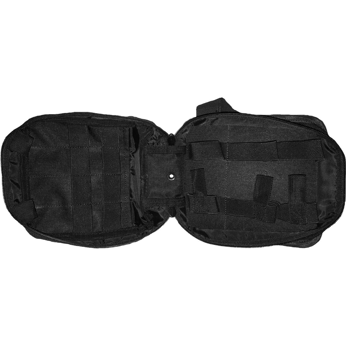Heavy duty PU coated fabric  Adjustable thigh straps with non slip backing  Adjustable quick release belt strap  Multiple internal sewn loops  Two way zippers with silent pull cords