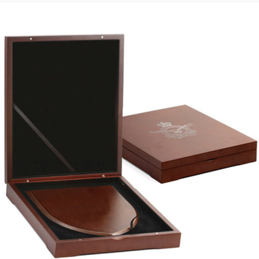 The Beautiful Air Force Plaque Presentation Box, order now and make you next presentation or gift extra special. This timber finish plaque box has a form cut black flock velvet inner base and padded flock velvet inner lid. Designed to create a quality presentation option for our range of shield plaques.  Printed with the Air Force crest on the front.  Box Size: 250mm x 210mm x 40mm www.moralepatches.com.au