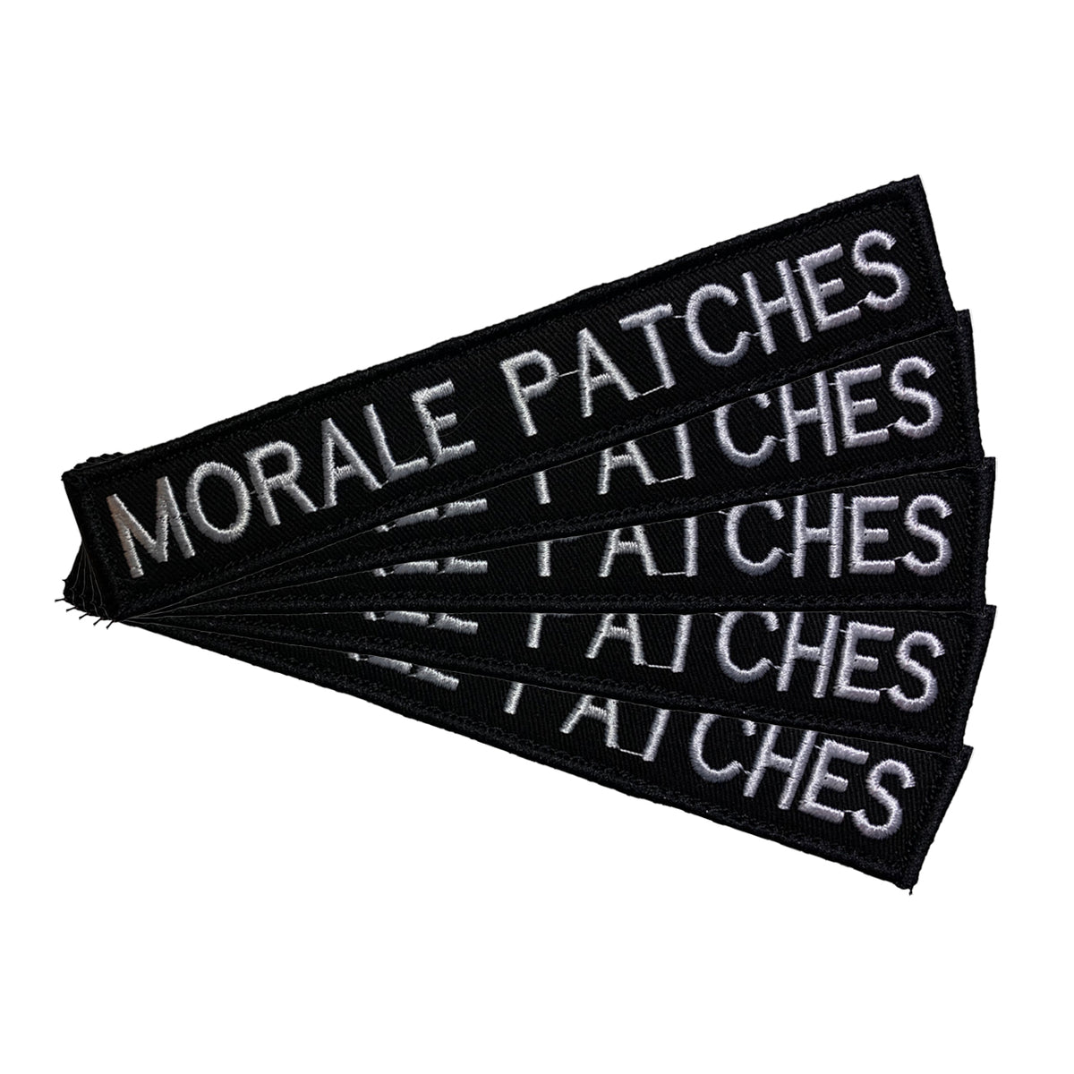 Name tag in black material, size is 2.5cm x 15cm, lettering is 1.5cm in height.  All embroidery is done in upper case letters only as a FYI.  These are great for cadets, police and other public service departments.  Don't forget you can even add the velcro backing and use them on your field gear or even dog vests.  Made on the Gold Coast, please support Australian made www.moralepatches.com.au