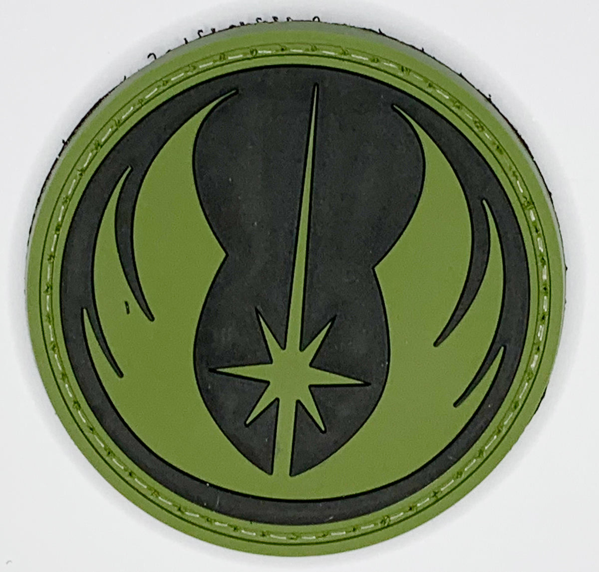 Jedi Order PVC Patch, Velcro backed Badge. Great for attaching to your field gear, jackets, shirts, pants, jeans, hats or even create your own patch board.  Size: 6cm