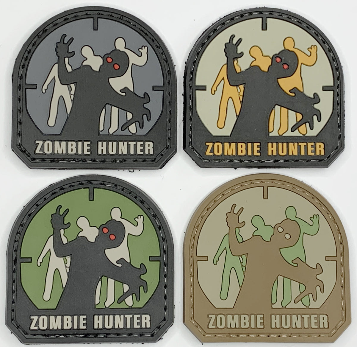 Zombie Hunter - Small PVC Patch, Velcro backed Badge. Great for attaching to your field gear, jackets, shirts, pants, jeans, hats or even create your own patch board.  Size: 5x5cm  moralepatches.com.au