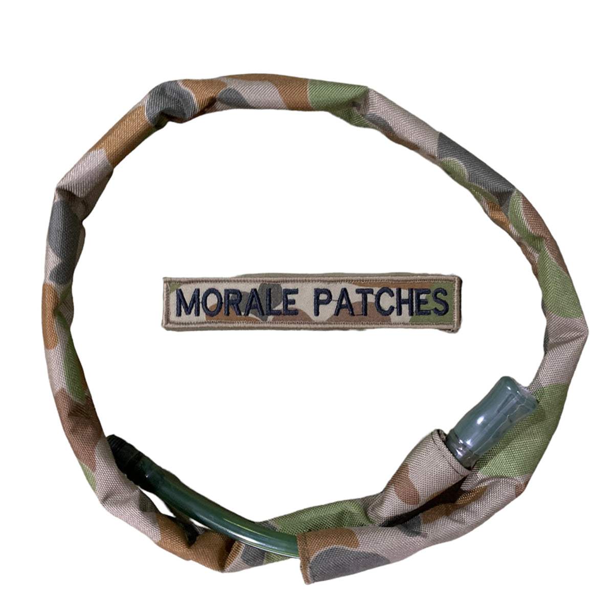 Hydration hose cover will suit your bladder backpacks and help keep your camo style up in the field.  Manufactured on the Gold Coast by Defence Q Store this quality hose cover will not let you down.  All the stitching has been done on the inside of the hose to give it a great quality look and feel.    Length: 87cm long  www.moralepatches.com.au