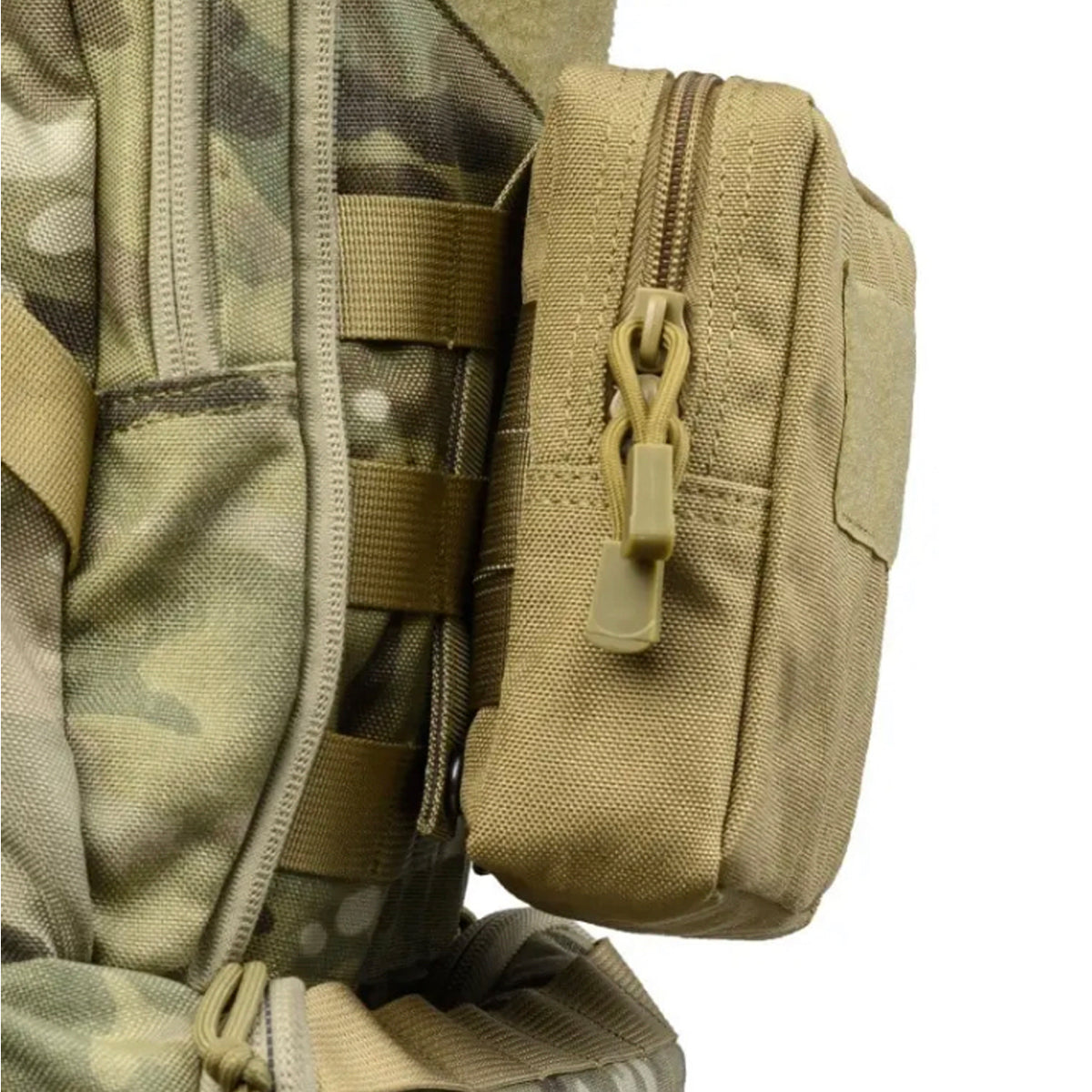 This is the perfect MOLLE pouch for attaching to your field gear. It's great for holding lots of items such as your mobile phone, snacks, tourniquets, notebooks and more. Main compartment with heavy duty zip 1 internal organiser pocket in main compartment Fit patches on the front, patch space size is 10.5x5cm 5cm deep x 16.5cm wide x 15cm high www.moralepatches.com.au