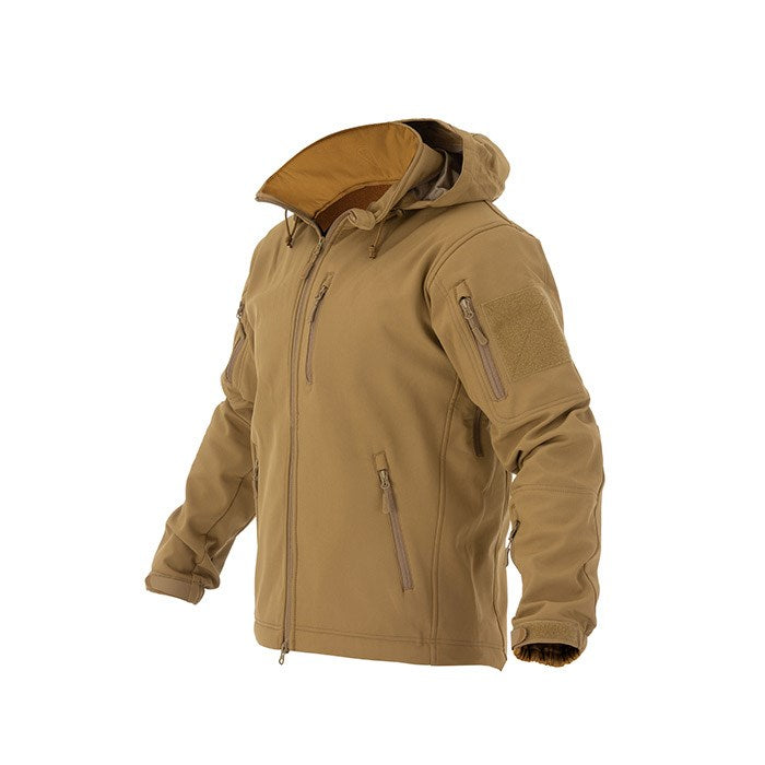 Ideal for those cold nights out field, kicking in doors or just hanging with mates.  The Valhalla Summit soft shell jacket is designed for comfort and utility. The three-layer integrated shell with its water resistant fabrics wicks moisture while maintaining body heat. Equipped with underarm vents for temperature control, reinforcement on the forearms, and multiple pockets for utility and storage (it also includes a phone pocket with headphones port) make the jacket comfortable and versatile.