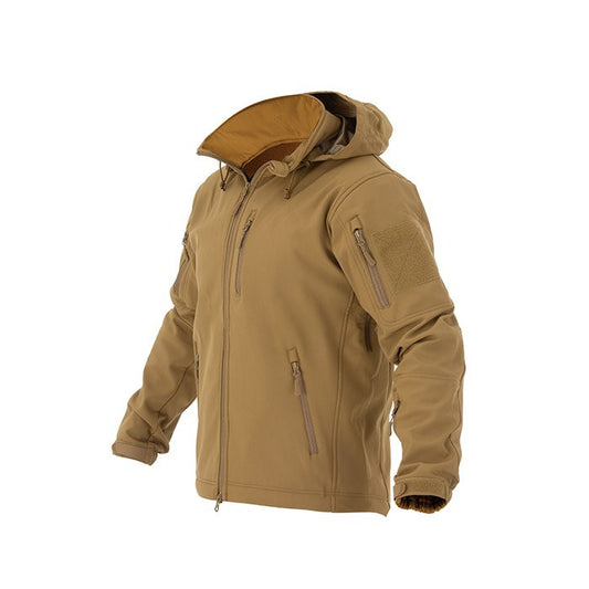Ideal for those cold nights out field, kicking in doors or just hanging with mates.  The Valhalla Summit soft shell jacket is designed for comfort and utility. The three-layer integrated shell with its water resistant fabrics wicks moisture while maintaining body heat. Equipped with underarm vents for temperature control, reinforcement on the forearms, and multiple pockets for utility and storage (it also includes a phone pocket with headphones port) make the jacket comfortable and versatile.