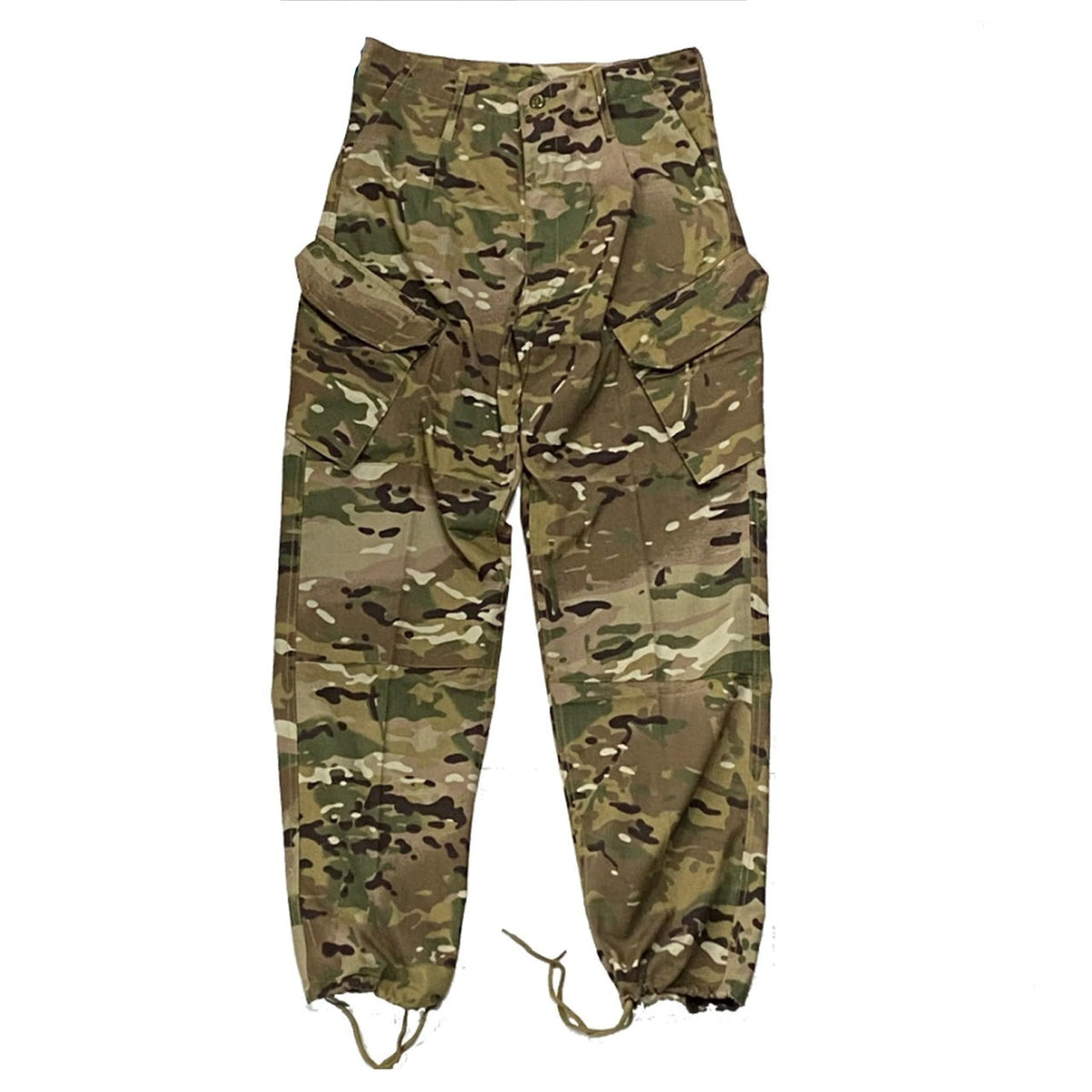 M25 Military Field Trousers Multicam  Cargo pockets on legs with buttons.  Button belt loops which suits belts up to 58mm  Zip Fly  Two rear pockets with buttons  Colour: Multicam  Material: Cotton Drill www.moralepatches.com.au